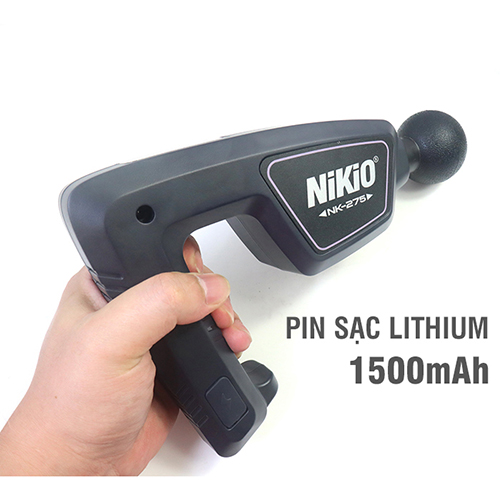 Máy (Súng) Massage Toàn Thân Nikio NK-275 - 6 Đầu + 1 Dây Đai Mát Xa Thay Thế, Tích Hợp Nhiệt Sưởi Ấm Giãn Cơ, Làm Dịu Cơn Đau Nhức Cơ Bắp Nhanh, Công Nghệ Mát Xa Mới