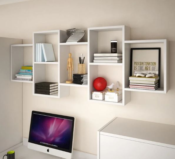 Kệ Gỗ Treo Tường 7 Ngăn Juno Sofa CTKT518 KT 160x15x65cm