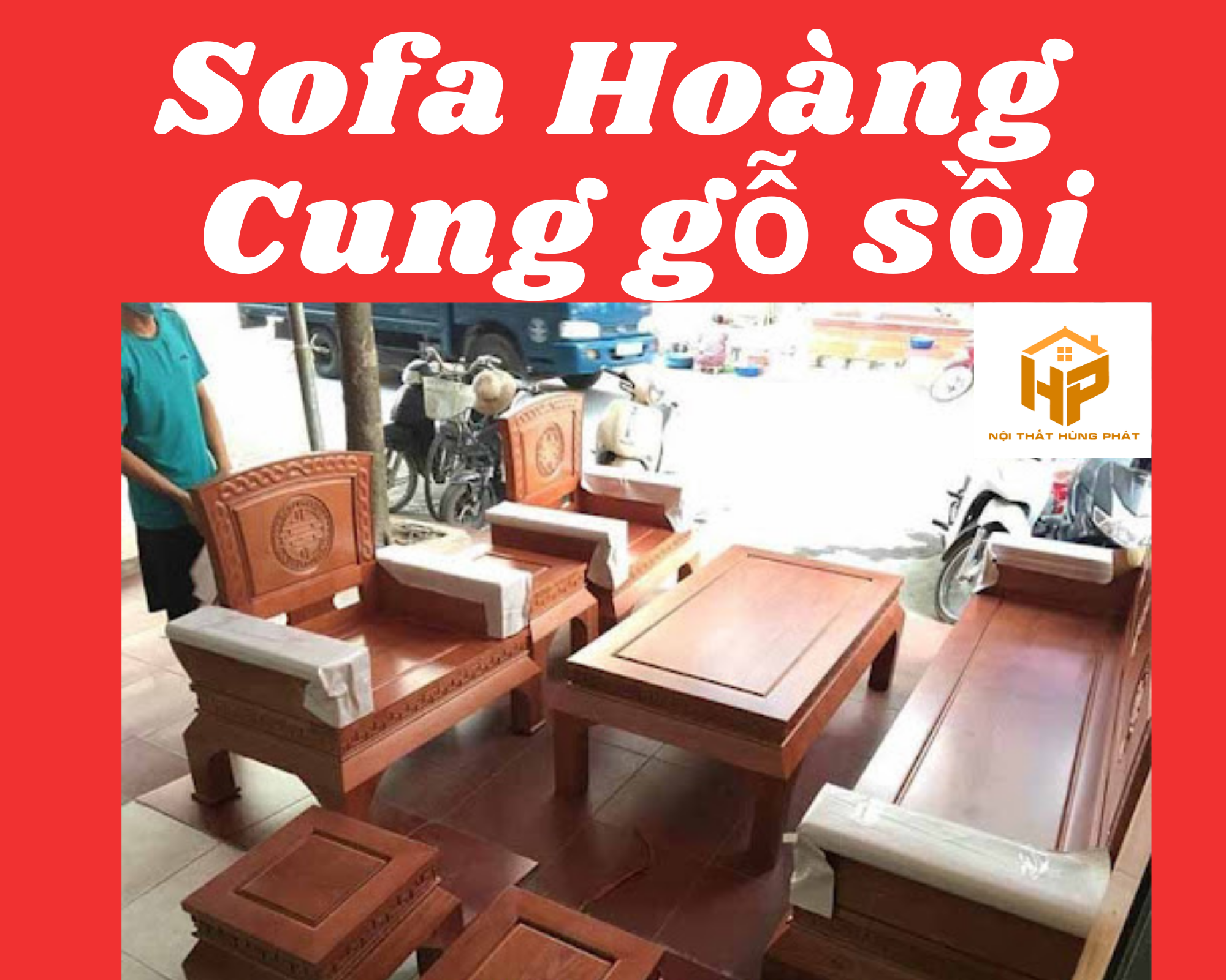 Bộ bàn ghế Sofa Hoàng Cung gỗ  sồi