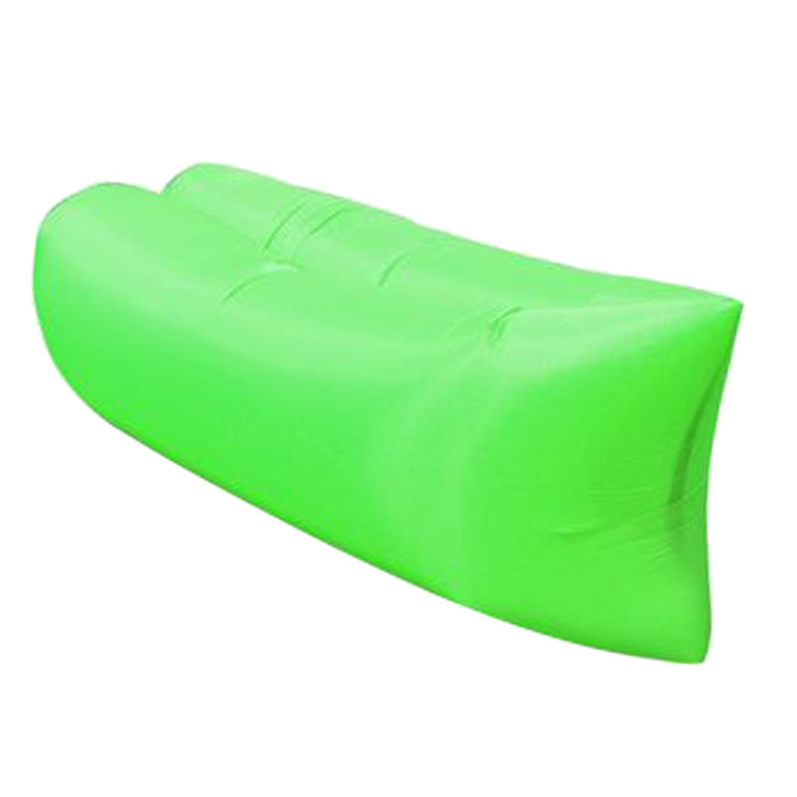 2xInflatable Sofa Air Bed Lounger Chair Sleeping Bag Mattress Couch Green