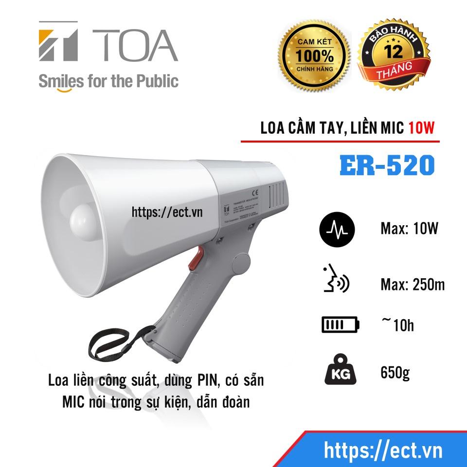 Loa phóng thanh cầm tay công suất 10W, loa cổ động, loa cổ vũ, megaphone TOA ER-520