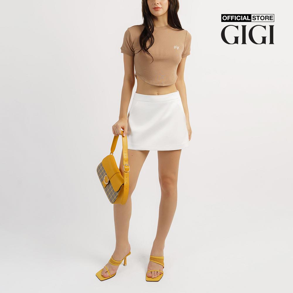 GIGI - Áo thun nữ croptop tay ngắn phối logo thời trang G1201T221232