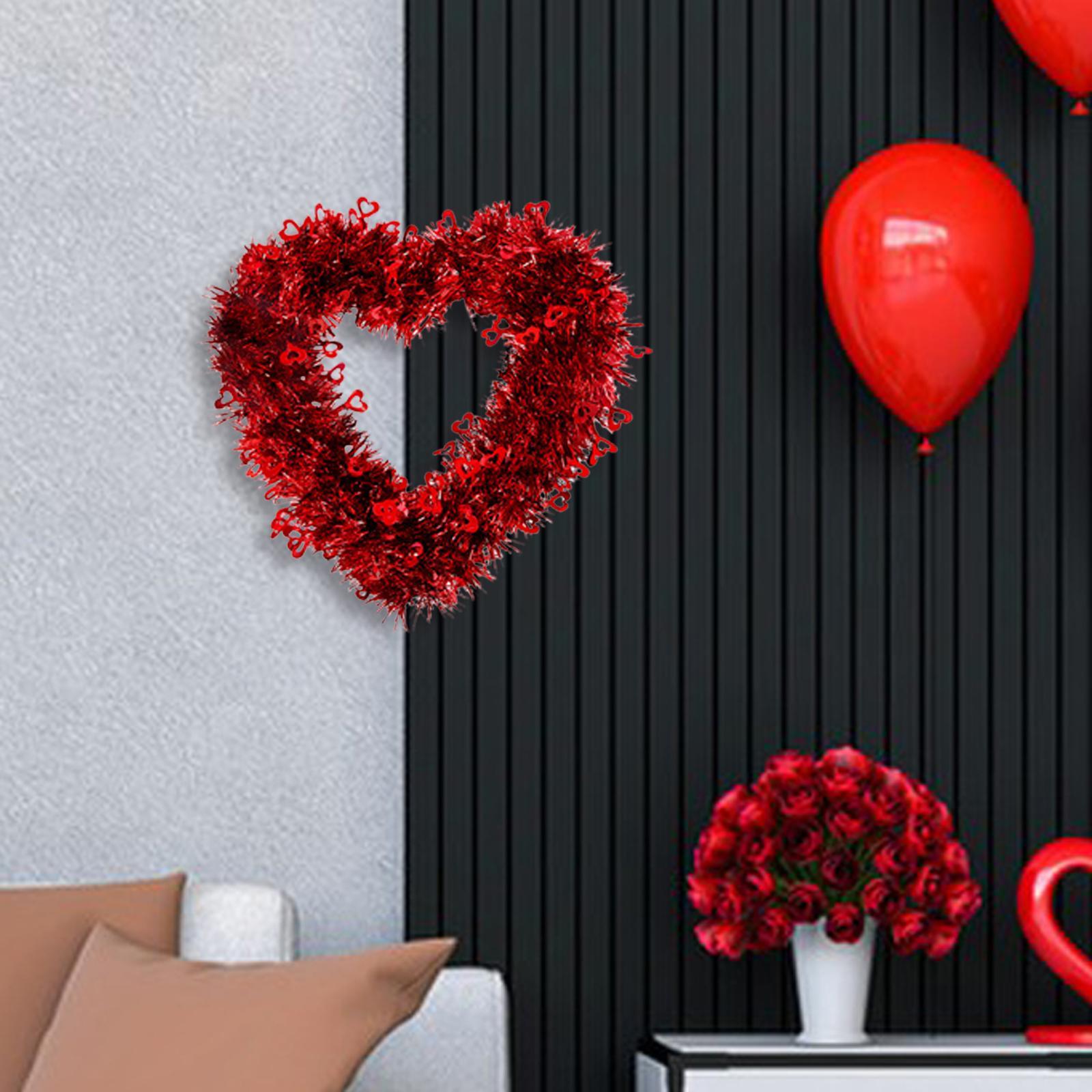 Valentine's Day Heart Wreath Decorative Wall Hanging for Wedding Home