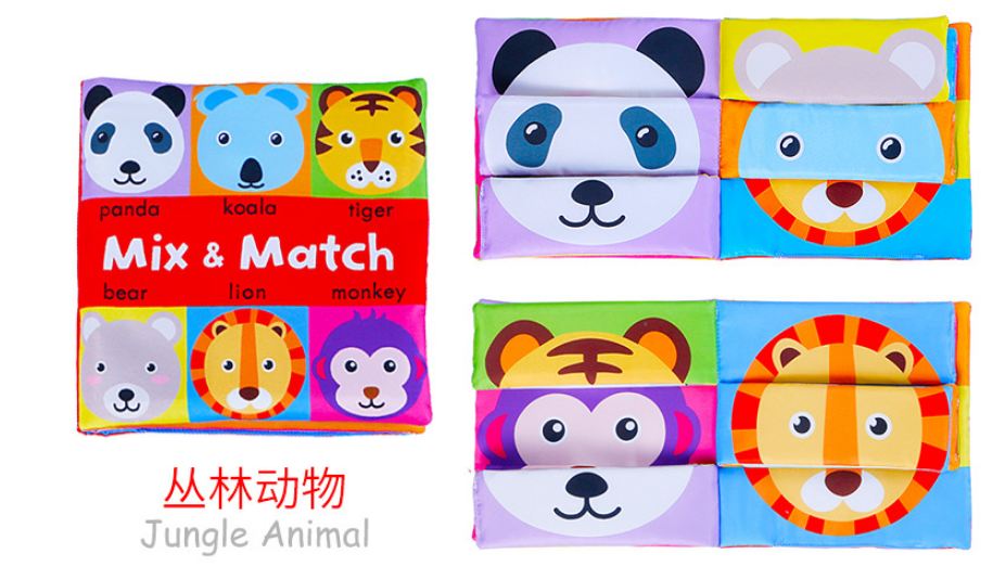 Sách vải - SÁCH VẢI MATCH&amp; MIX CHO BÉ TỪ 0m+ - Động vật rừng