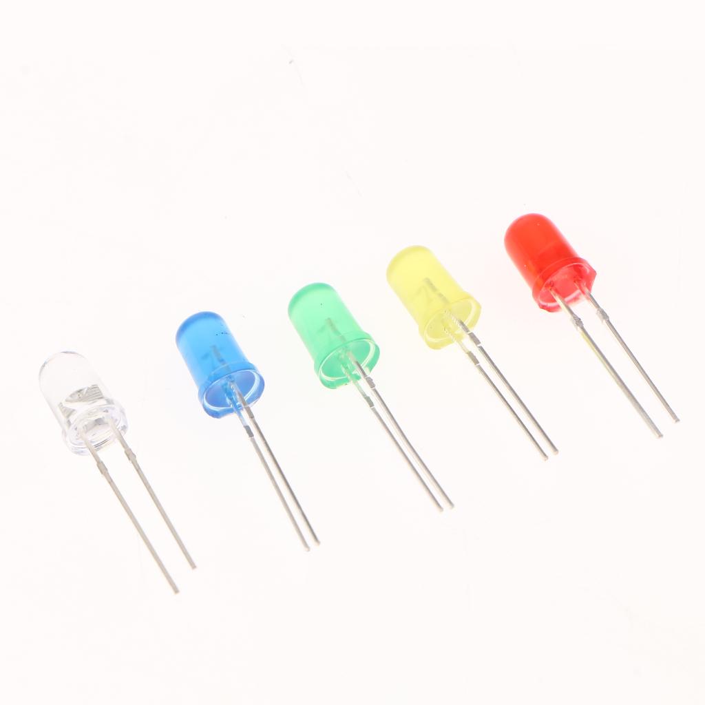 500 Chiếc Siêu Sáng 5 Mm Đèn LED Phát Sáng Đèn LED Các Loại Bộ Trắng Đỏ Xanh Vàng Phối Xanh màu Sắc Cá Nhân Hộp