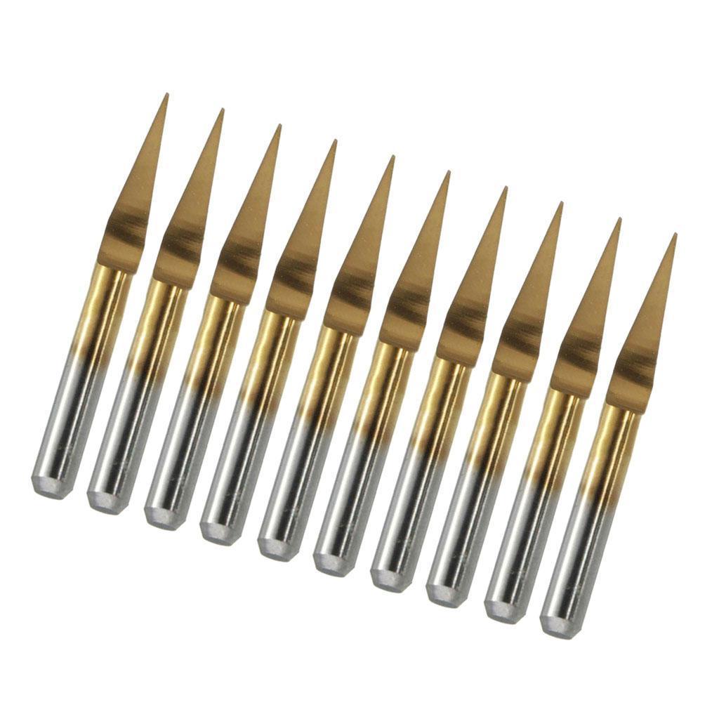 10pcs Engraver Titanium Coated Flat Bottom Cutting Tool