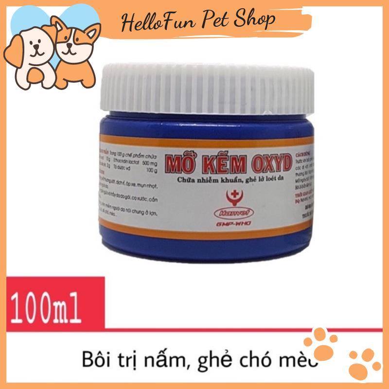 Mỡ bôi vết thương, ghẻ ngứa, viêm nhiễm ngoài da cho chó mèo - Mỡ kẽm Oxyd Hanvet