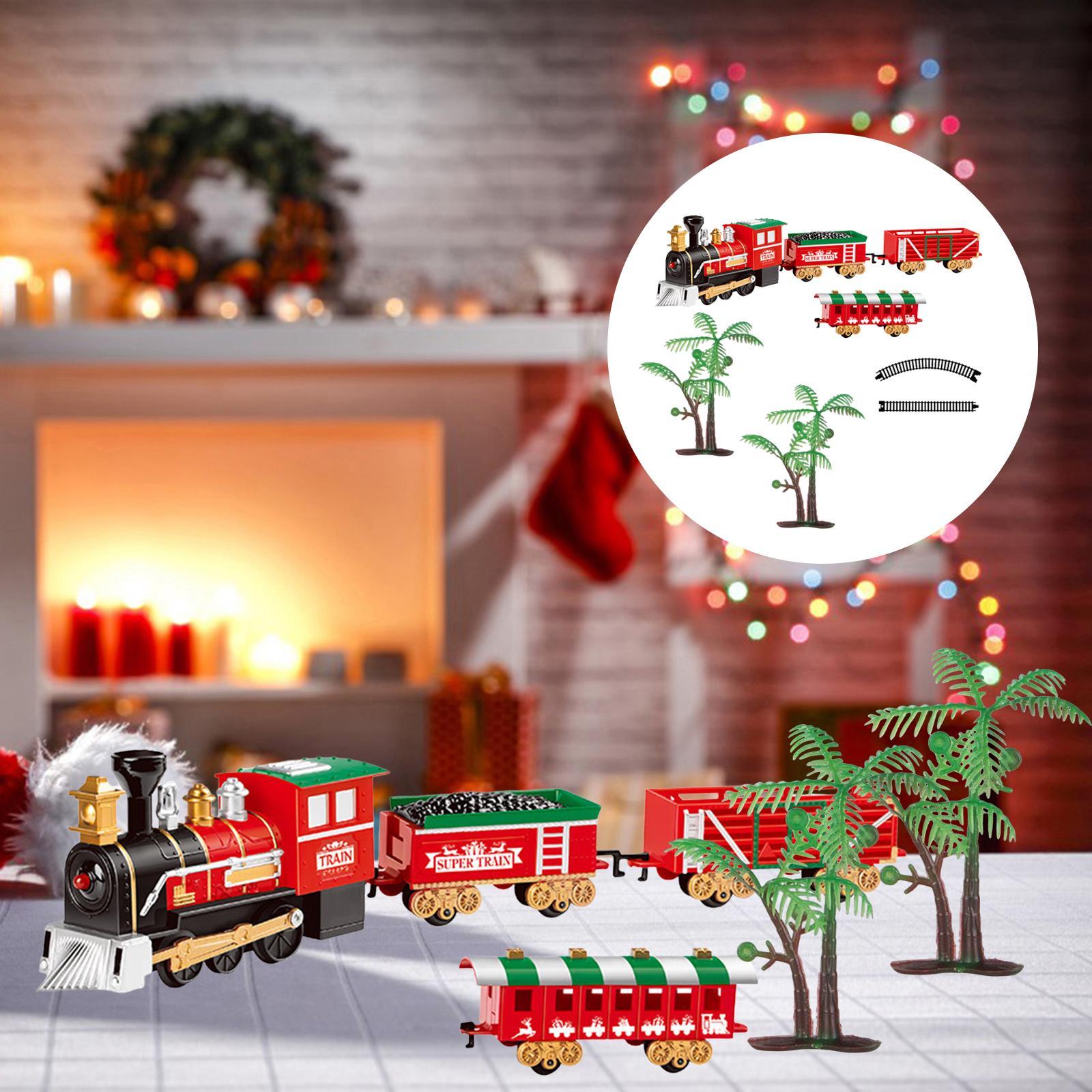 Electric Train Set Railway Tracks Toys Xmas Train Puzzle Toys for Kids Gifts