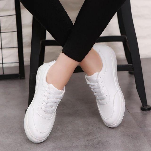 GIÀY NỮ GIÀY SNEAKER THÊU LÁ SIÊU ĐẸP PHOM GỌN