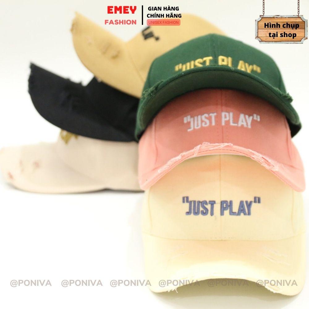 Mũ Lưỡi Trai ️ Nón Kết Thêu Chữ "JUST PLAY" Cực Ngầu Chất Kaki Cao Cấp Form Unisex Mẫu Hot Trend 2022