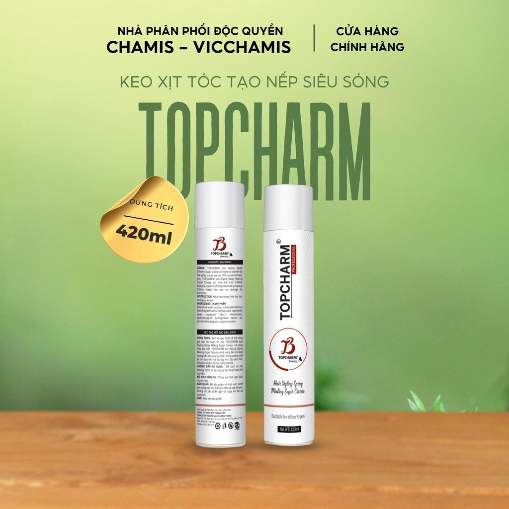 Keo xịt tạo kiểu và giữ nếp tóc siêu sóng cho nam/nữ Topcharm