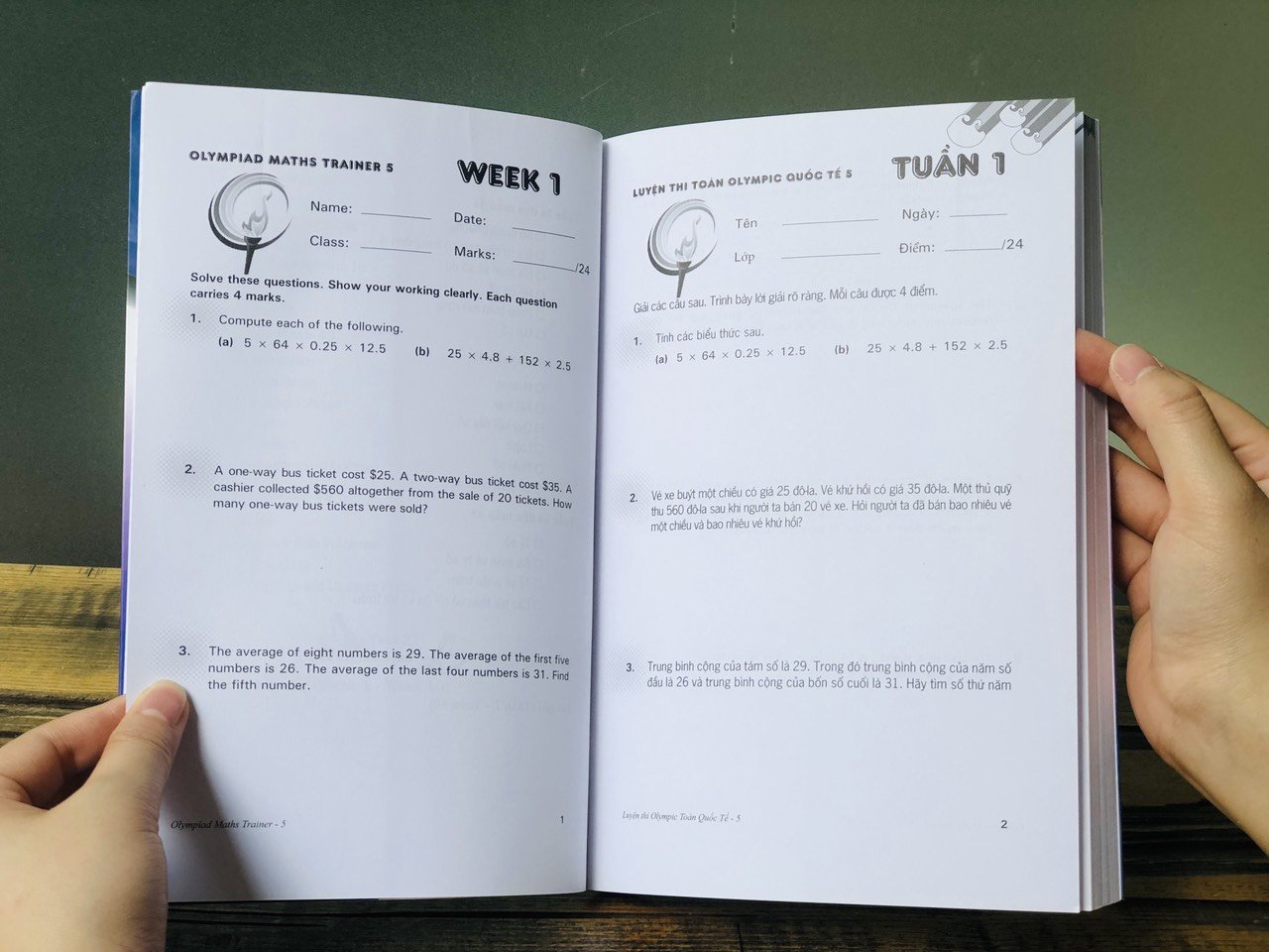 Sách: Combo 6 cuốn Luyện thi Olympic Toán quốc tế - Tổng hơp đề thi Toán cho trẻ từ 7-15 tuổi