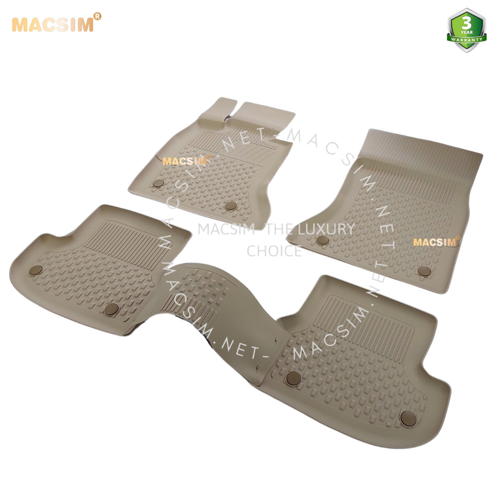 Thảm lót sàn ô tô nhựa TPE Silicon BMW 5 Series 2013-16 Black Nhãn hiệu Macsim