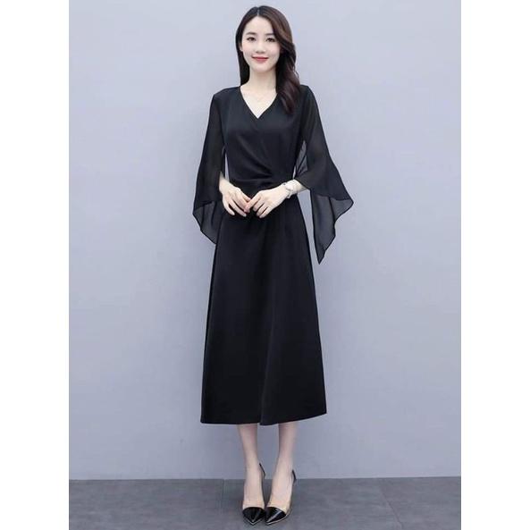 ĐẦM XÒE XẾP LI EO TAY VOAN CHOÀNG