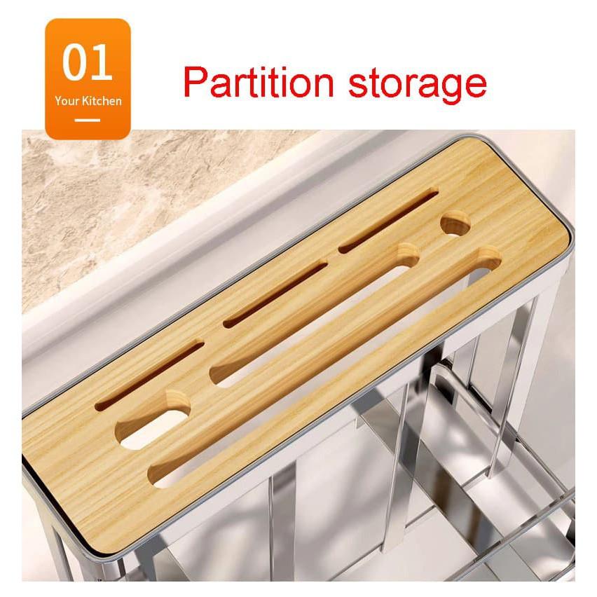 Bộ kệ đỡ Dao Bếp Thớt Meradola SUS304 - Home and Garden