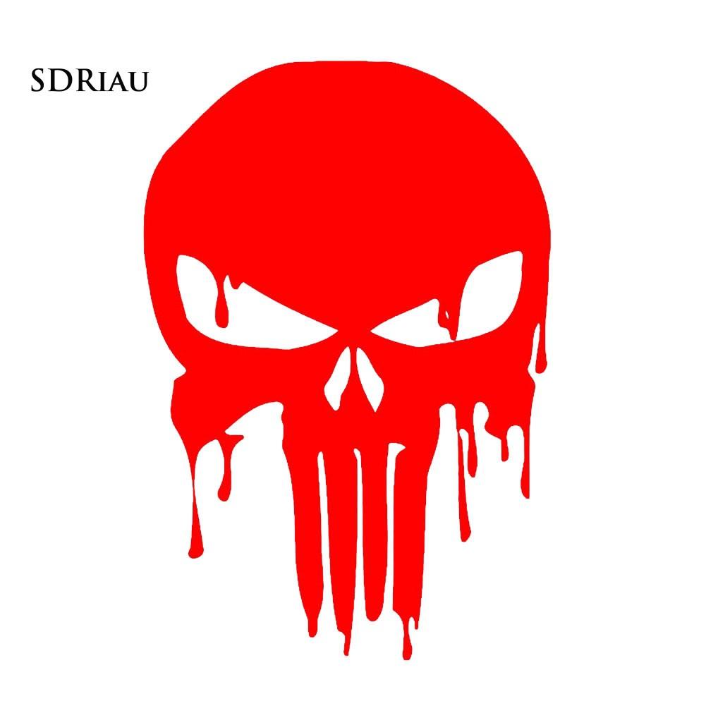 Decal dán xe hơi hình đầu sọ kinh dị