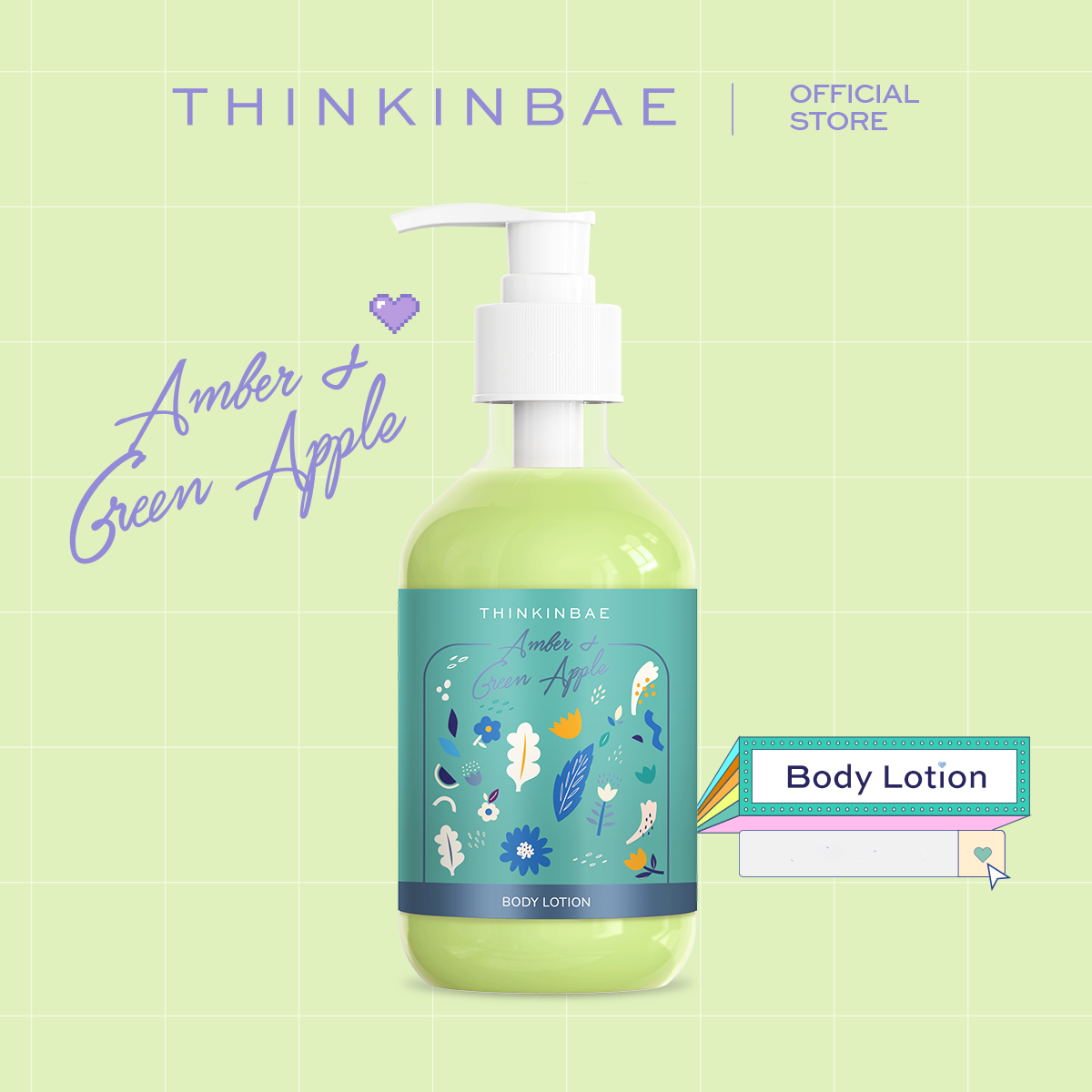 Sữa dưỡng thể Thinkinbae hương Hổ phách và Táo xanh 300ml