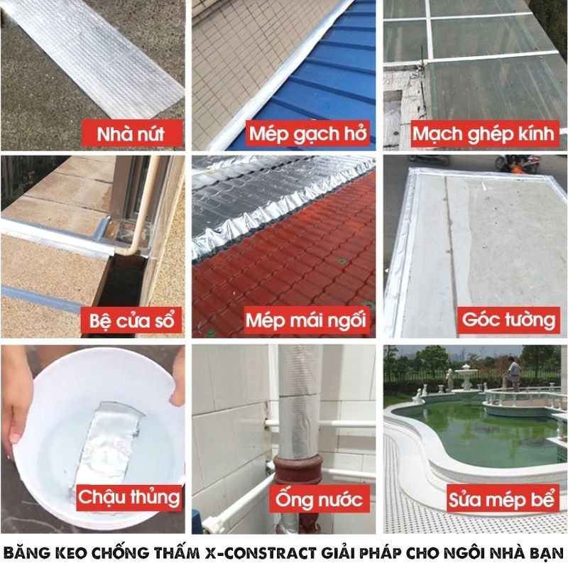 Cuộn băng keo chống thấm dột kích thước dài 5m x rộng 10cm