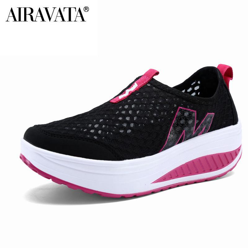 Phụ nữ Giày thể thao thông thường Sneakers Lady's Shake Fitness Sport Shoes Fashion Ling Fabress giày trượt Color: black Shoe Size: 38