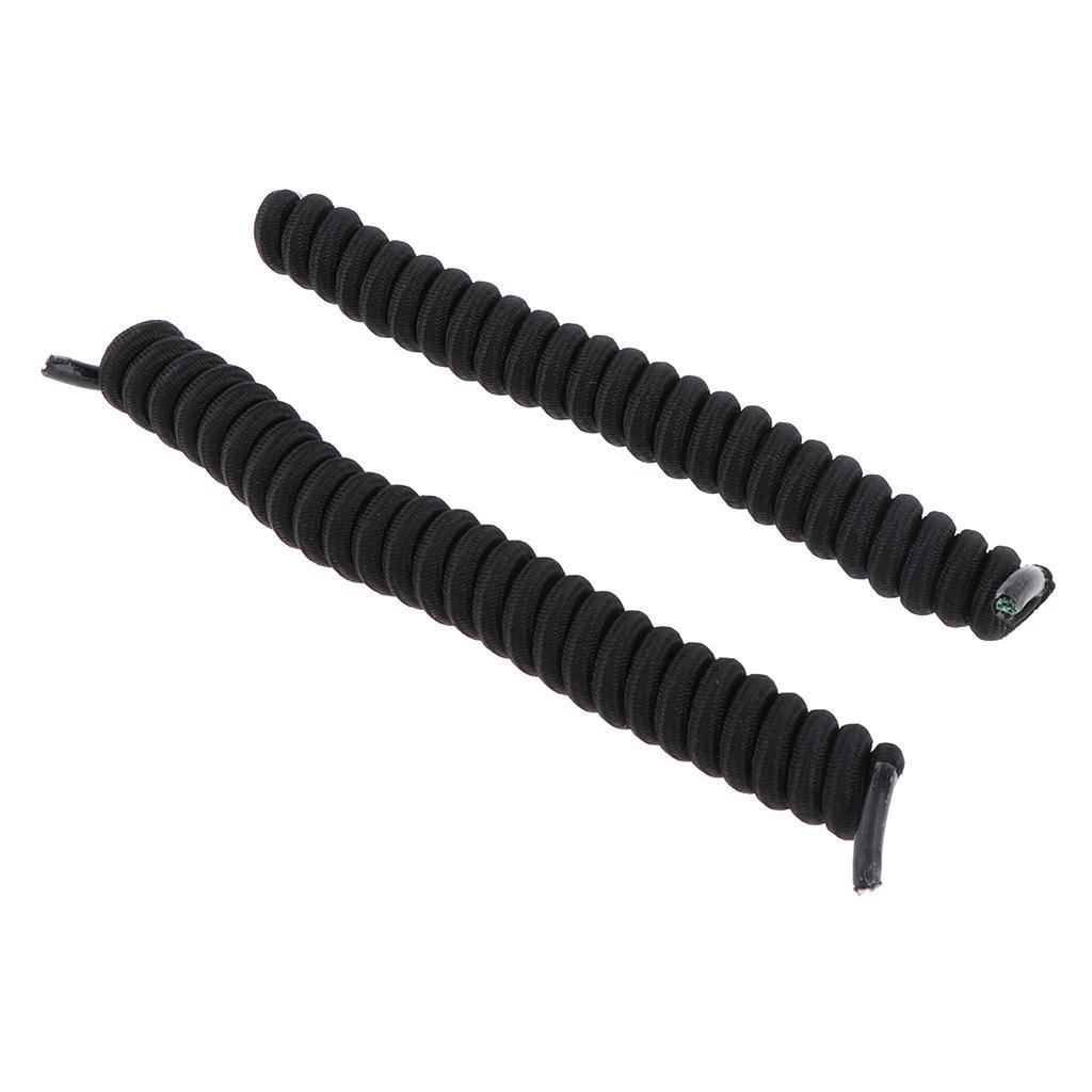 4xElastic No Tie Shoe Laces Curly Shoelaces for Adult & Kids Trainers Black