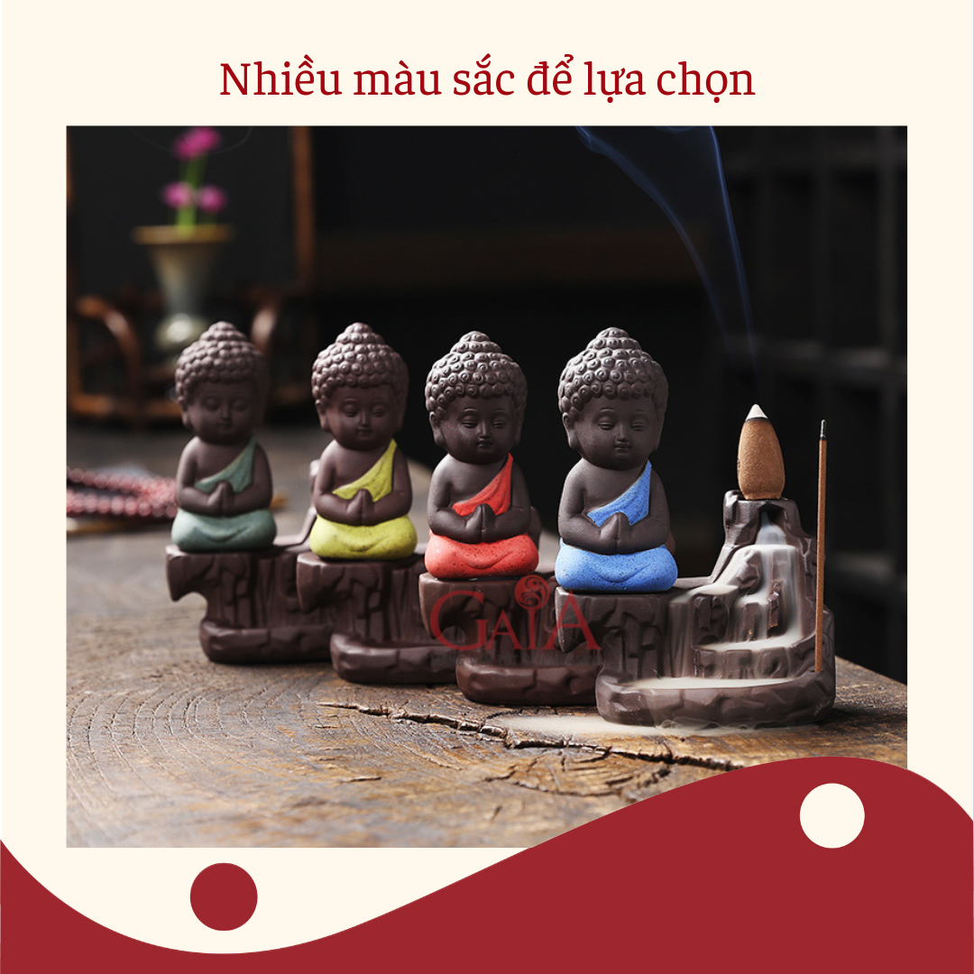 Đế đốt nhang xông trầm tượng Như Lai tạo dòng khói đẹp mắt