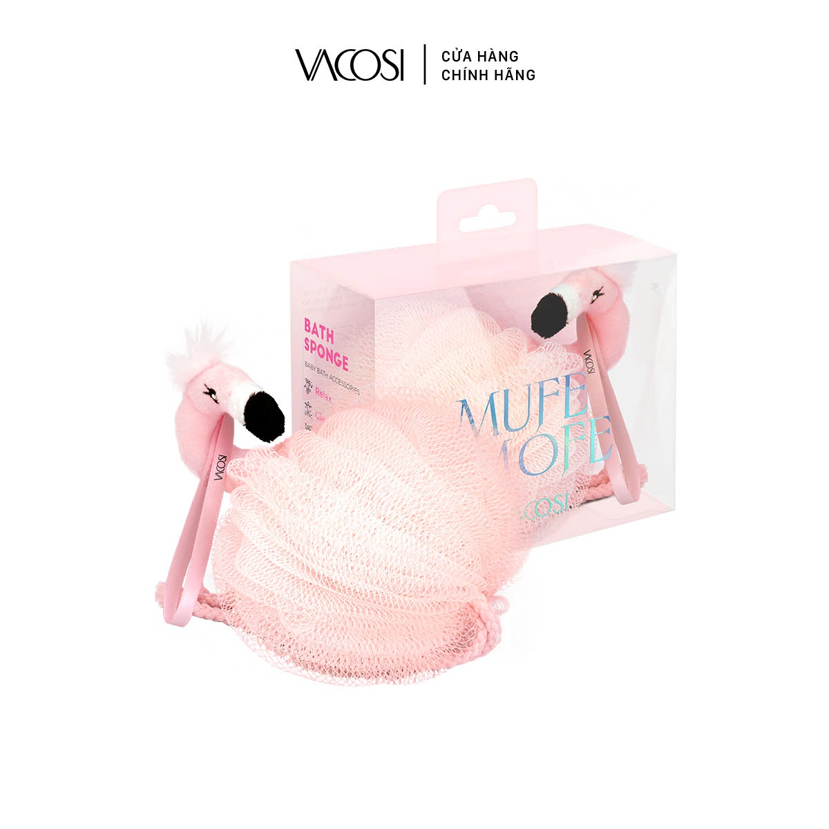 Bông Tắm Hồng Hạc VACOSI BATH SPONGE, FLAMINGO - BP62