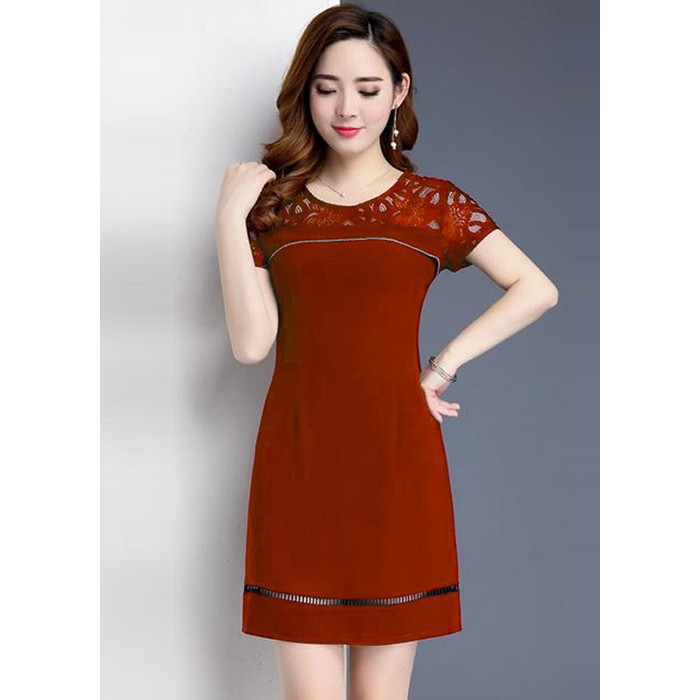 Đầm Suông Nữ Phối Ren