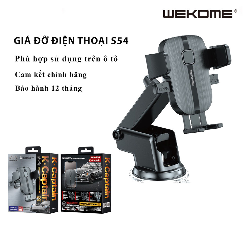 Giá đỡ điện thoại ô tô WEKOME 3 in 1 kẹp cửa gió, ôm điện thoại S53 HÀNG NHẬP KHẨU