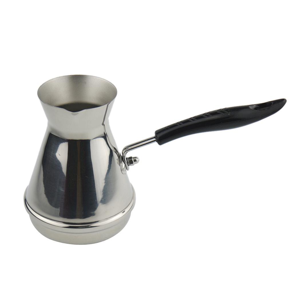 2pcs Cezve Turkish Coffee Pot Long Handle Ibrik Stainless Coffee Maker 350ml