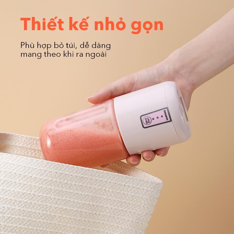 Máy xay sinh tố mini cầm tay SAMONO SW-Y7 nhỏ gọn tiện lợi phong cách Nhật Bản - Hàng chính hãng