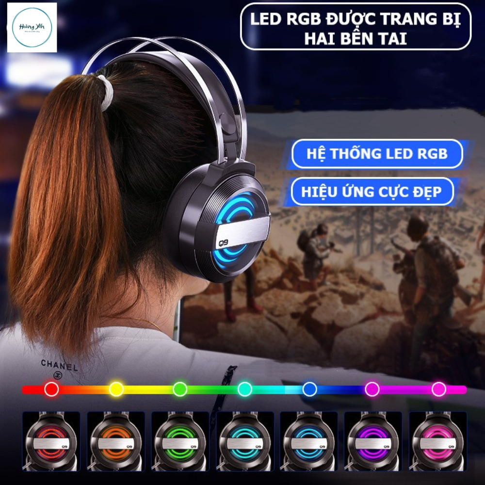COMBO Gaming Bàn phím và chuột kèm tai nghe chụp tai headphone super bass, phím LED 10 chế độ