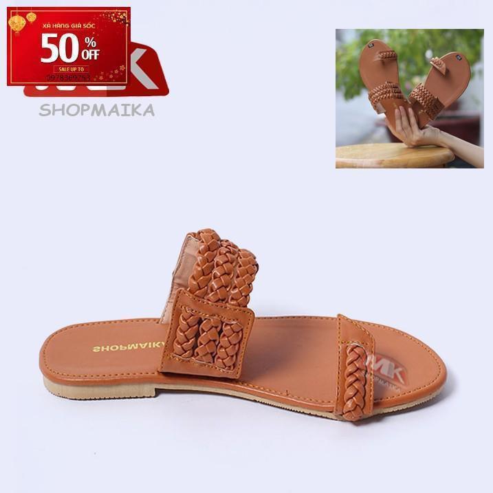 Dép Quai Ngang Xỏ Ngón Thời Trang S121 Nâu
