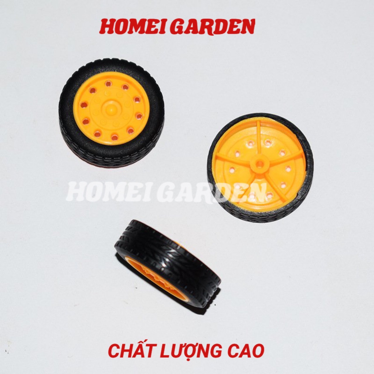 4 Bánh xe mini vỏ cao su 27mm kèm 2 trục 100mm mới 100% - HM0051