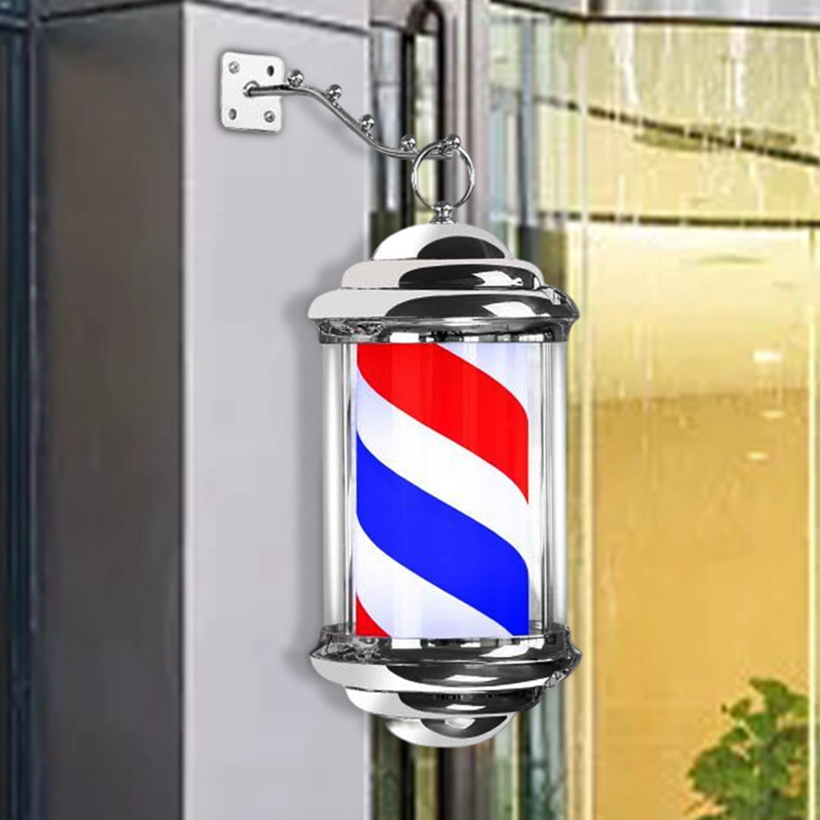Barber Shop Pole Light Stripe Rotating Hair Salon Shop Sign for Outdoor