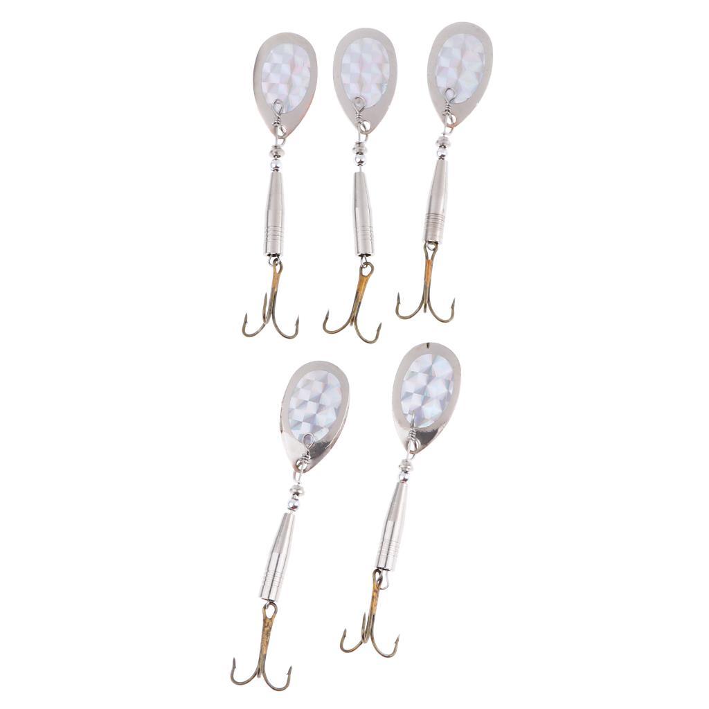 5pcs Fishing Lure Spinnerbait, Bass Trout Salmon Hard Metal Spinner Baits Kit