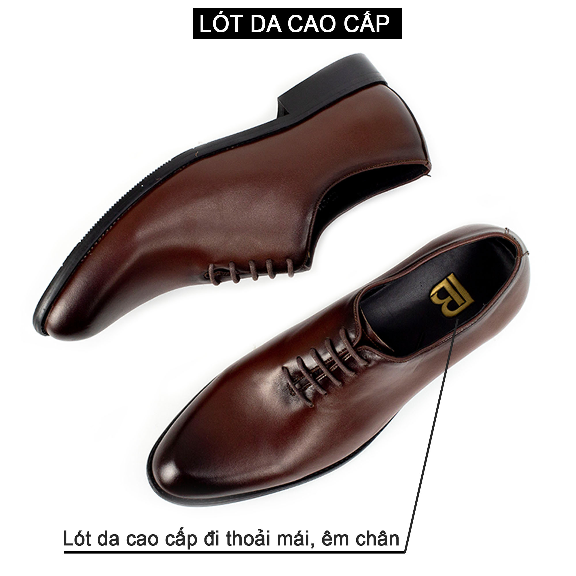 Giày da nam, giày oxford công sở Bụi Leather G102 - Da bò Nappa cao cấp - Bảo hành 12 tháng