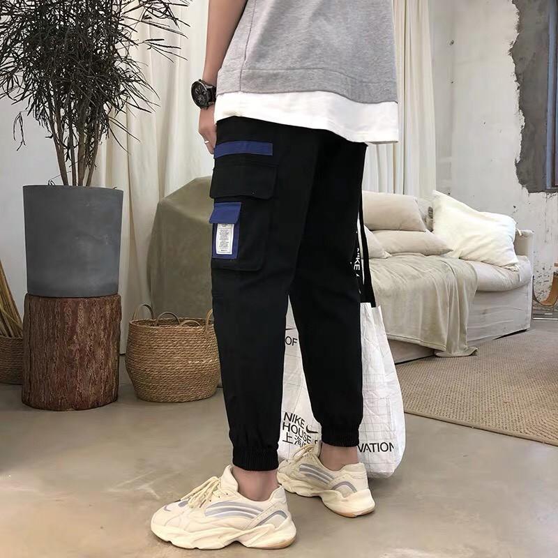 Quần Jogger kaki Túi Hộp Unisex Túi Hộp Xanh, Nam Nữ Ulzzang Dưới 75kg