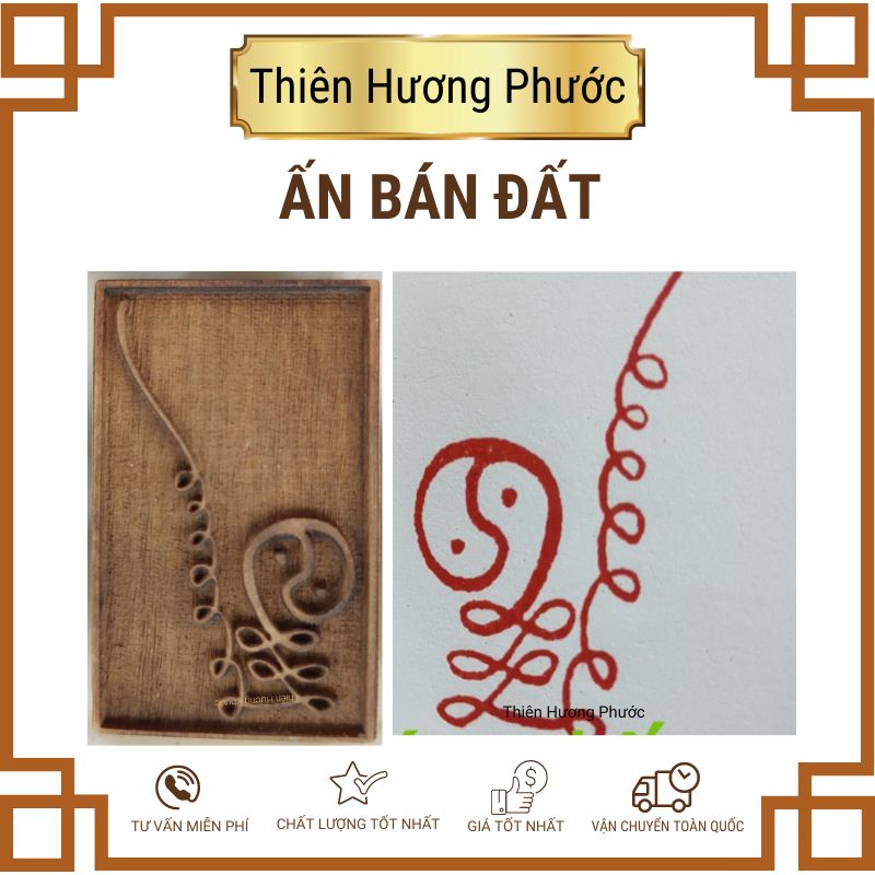 Ấn ngọc hoàng thượng đế 7cm gỗ thị