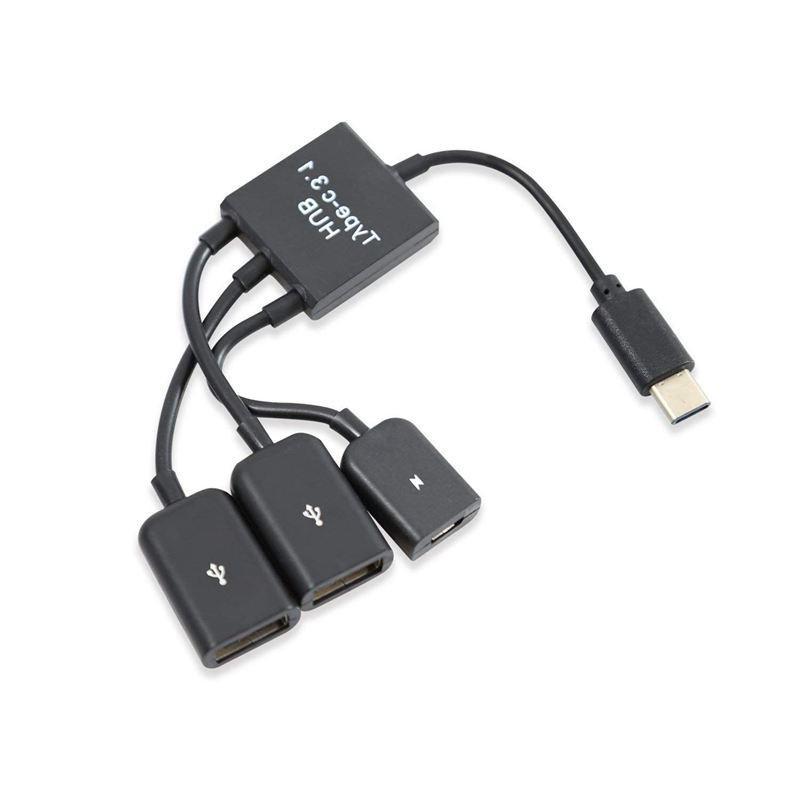 USB 3.1 Type C 2.0 + Micro-USB Female 3 in 1 OTG HUB