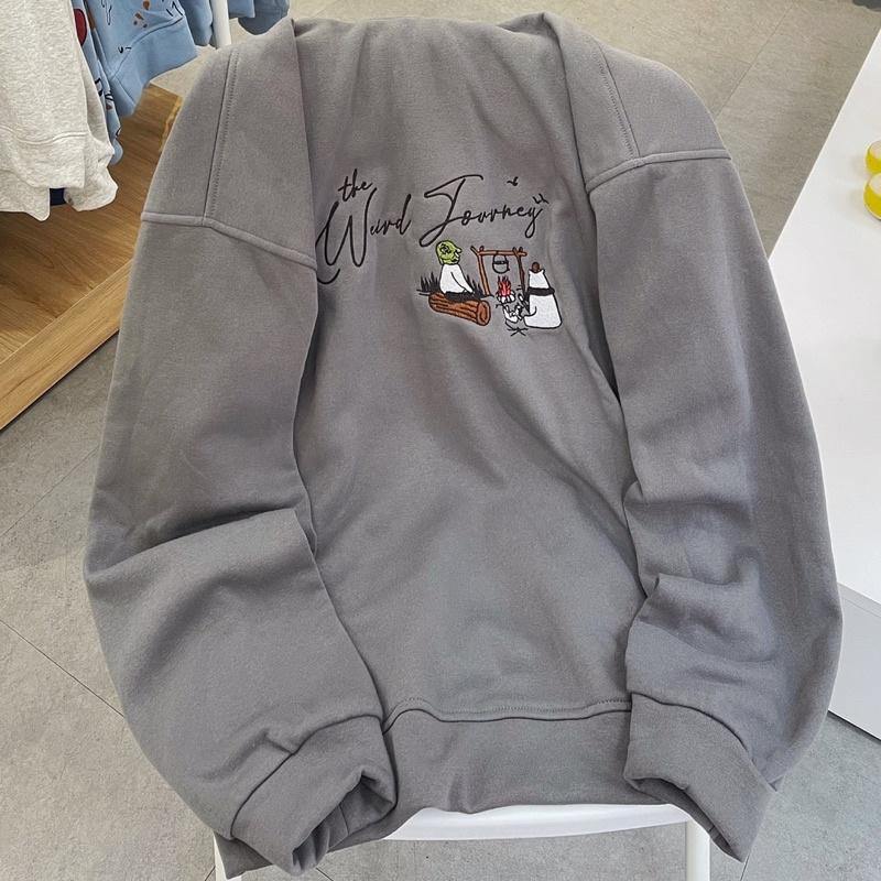 Áo Hoodie THE WEIRD màu xám unisex ảnh thật SSSTore