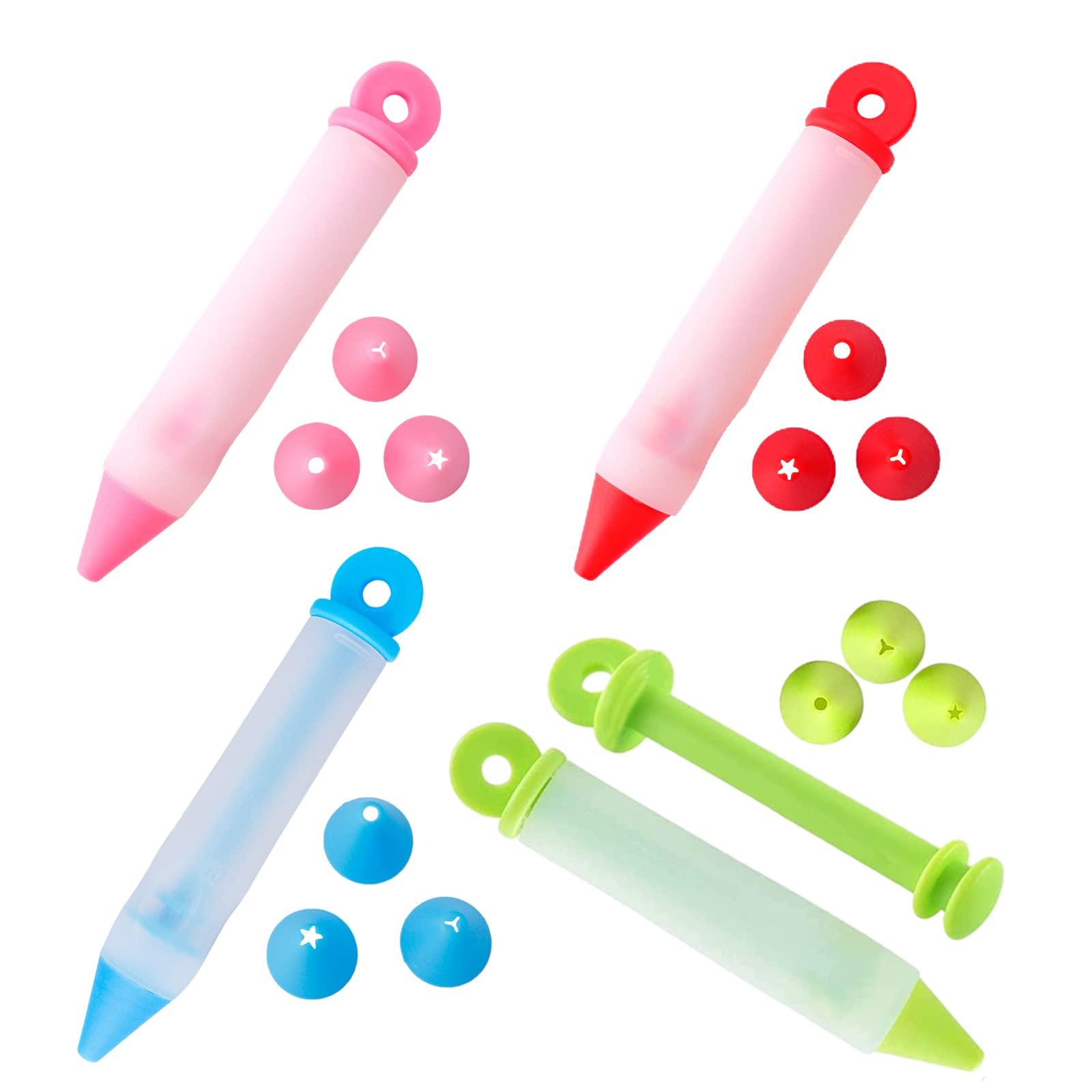 4PCS Trang trí bút, silicone Viết thực phẩm, bút -Chocolate Pasting Pen để trang trí sô cô la Cupcakes