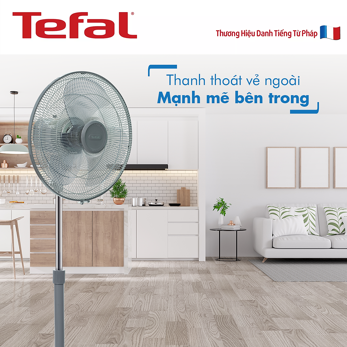 [Gift] Quạt đứng Tefal Essential VH441790 màu xám - Hàng chính hãng