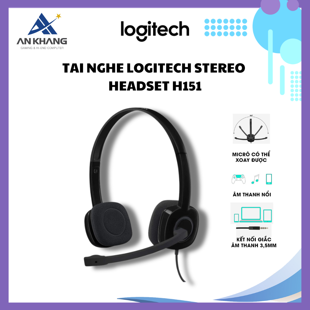 Tai nghe Logitech Stereo Headset H151 - Hàng Chính Hãng
