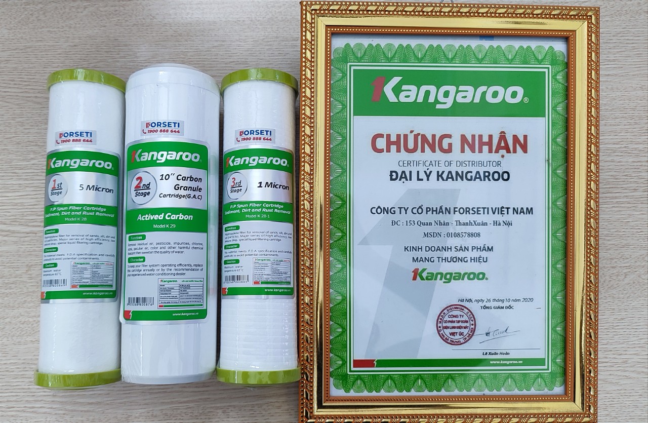 Combo bộ lọc thô Kangaroo lõi 123 dùng cho máy lọc nước Kangaroo - Hàng chính hãng