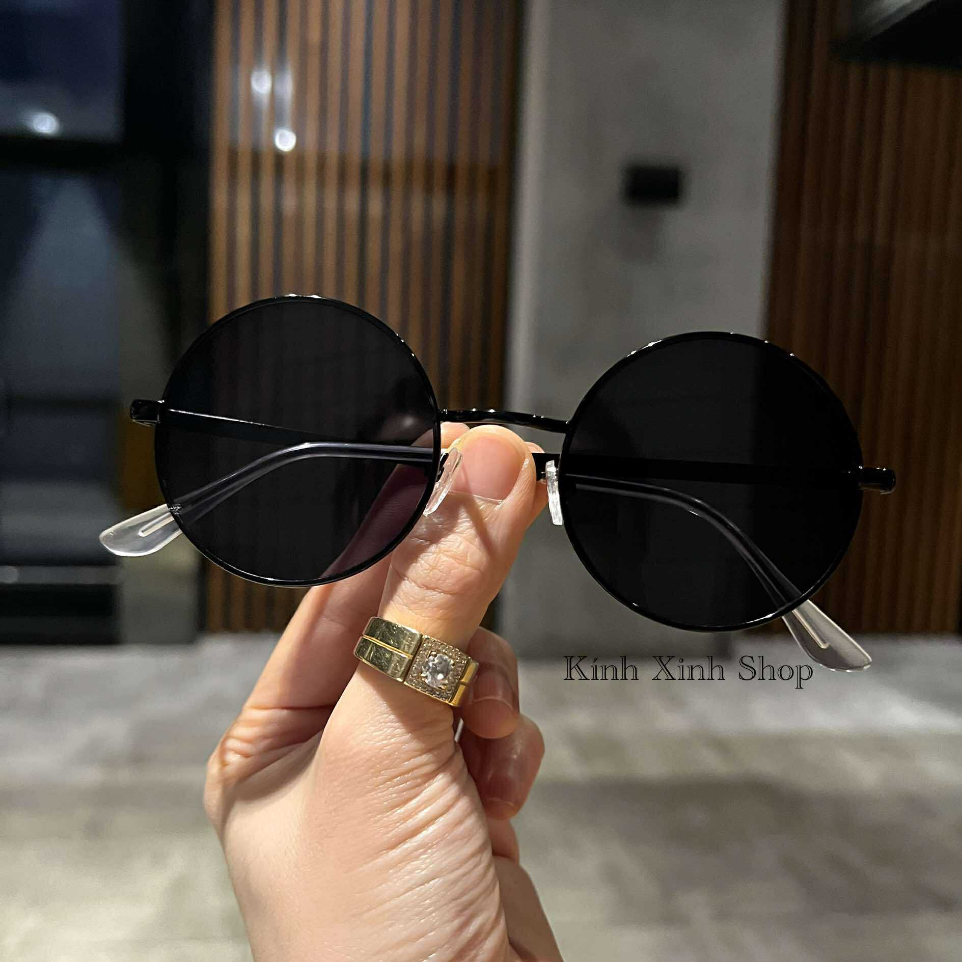 Kính mát đi đường chống nắng dáng mắt tròn xoe cao cấp - Kính râm thầy bói nam nữ