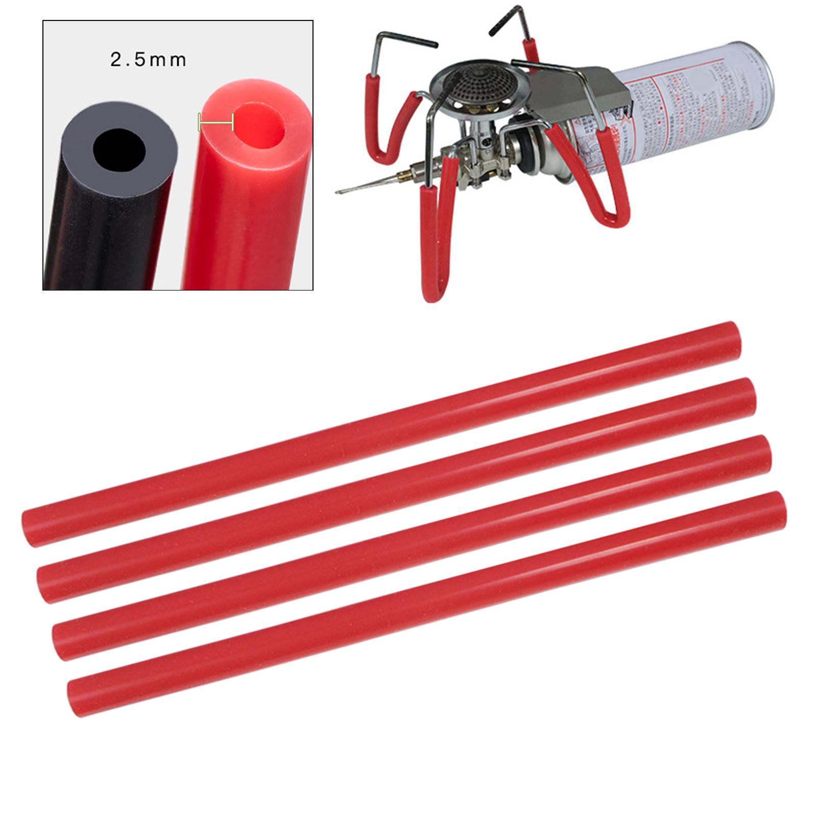 Set of 4 160mm Outdoor Camping Stove Bracket Cover Fishing Gas Stove Protective Pipe Barbecue Picinc Silicone Heat Resistant Tube Replacement