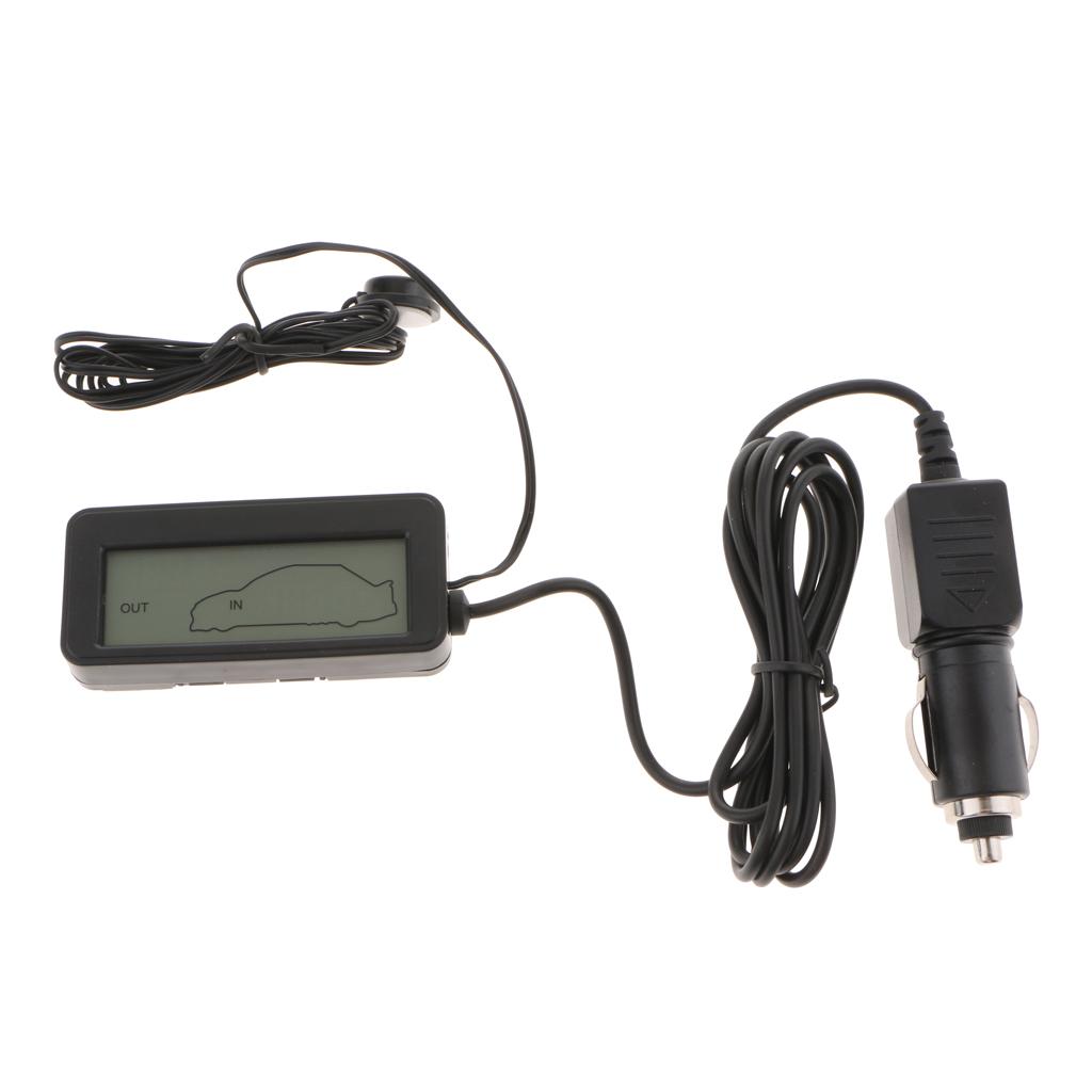 2x Car Digital Thermometer Backlight LCD Car Inside/Outside Temp Red+Blue