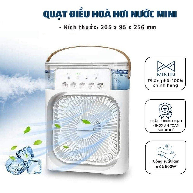 Quạt Điều Hòa Phun Sương Hơi Nước Air Cooler 3 Cấp Độ Có Đèn Led