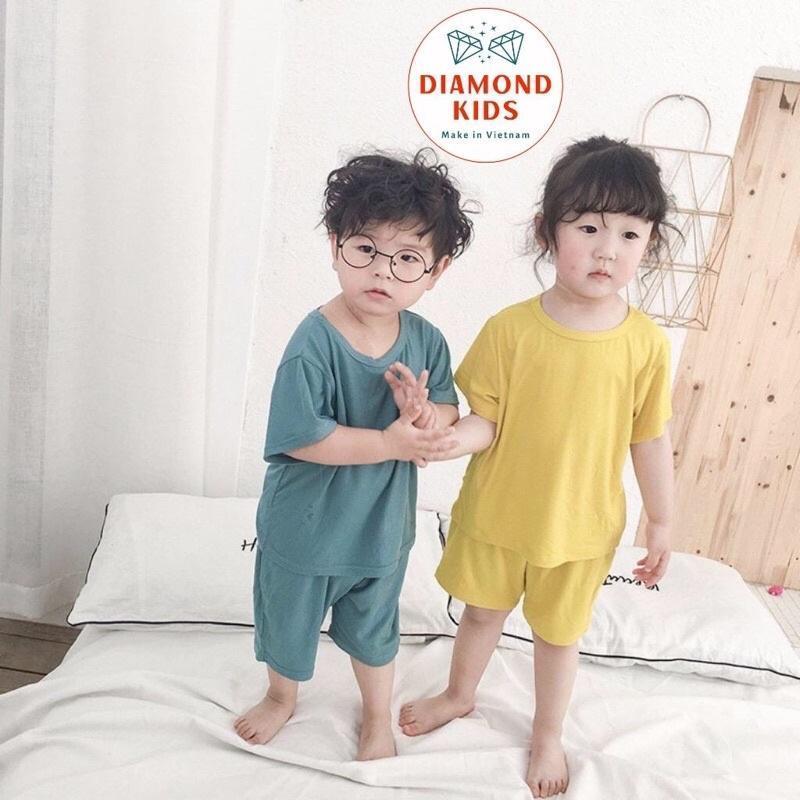 Đồ Bộ Bé Trai Bé Gái Tay cộc Minky Mom, Quần áo trẻ em vải Thun Lạnh mềm mịn thoáng mát an toàn cho bé NN15