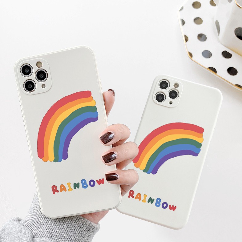 Ốp Lưng Cạnh Vuông Rainbow Dành Cho iPhone 6 / 6 Plus / 7 / 7 Plus / 8 / 8 Plus / X / Xs / Xs Max / 11 / 11 Pro / 11 Pro Max / 12 / 12 Pro / 12 Pro Max
